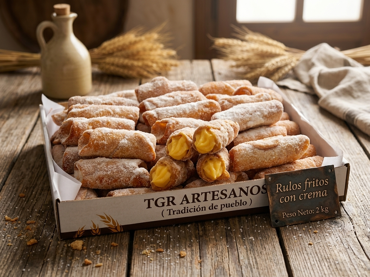 Rulos fritos con crema