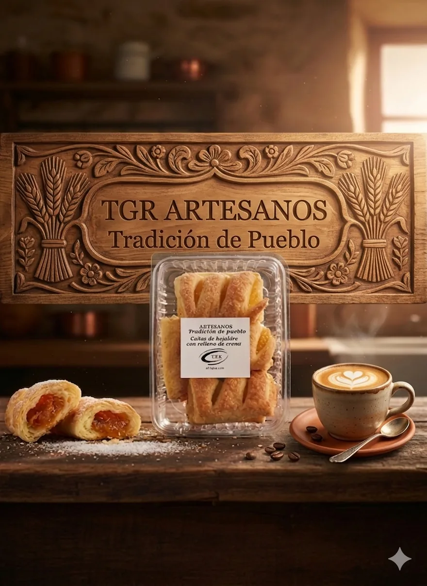 Cañas de hojaldre rellenas de cabello de ángel