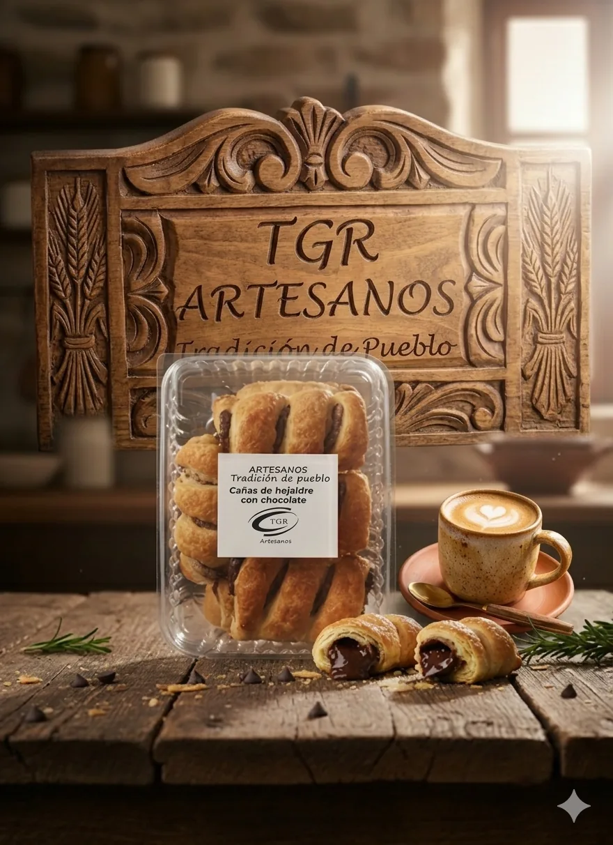 Cañas de hojaldre rellenas de chocolate